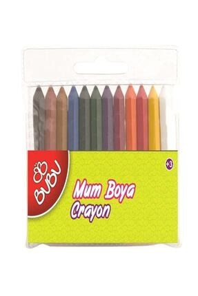 Bu-Bu Crayon Yarım Boy Mum Boya 12 Renk BUBU00067 1501.00050