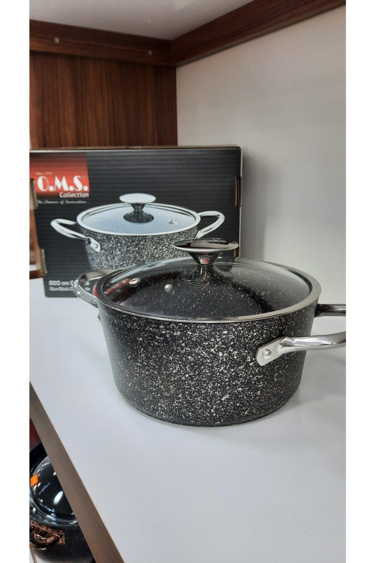 OMS Granıt Derin Tencere 3116 Induksiyon Tabanlı 20 Cm
