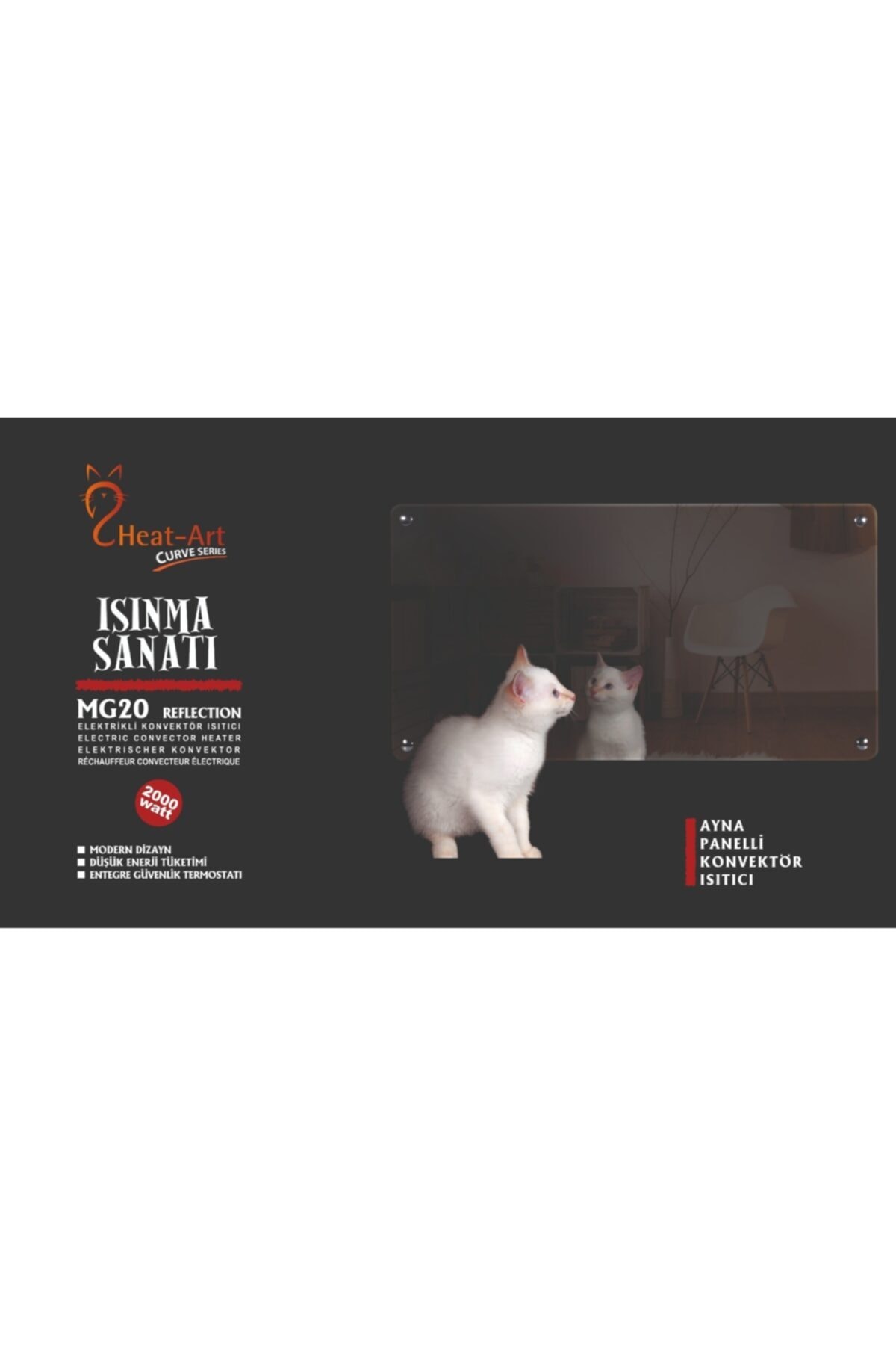 HeatArt Curve Serisi Reflection 2000 W Aynalı Konvektör Isıtıcı