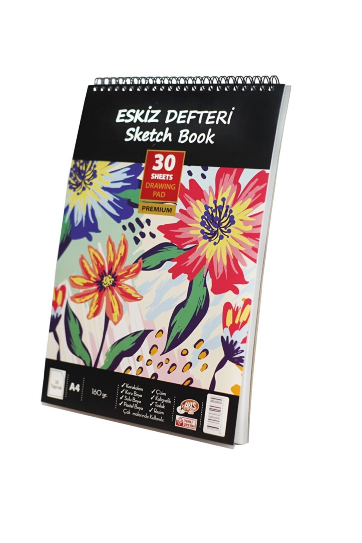 ELUX Spiralli Eskiz Defteri, Sketch Book A4 160gr. 30 Yaprak
