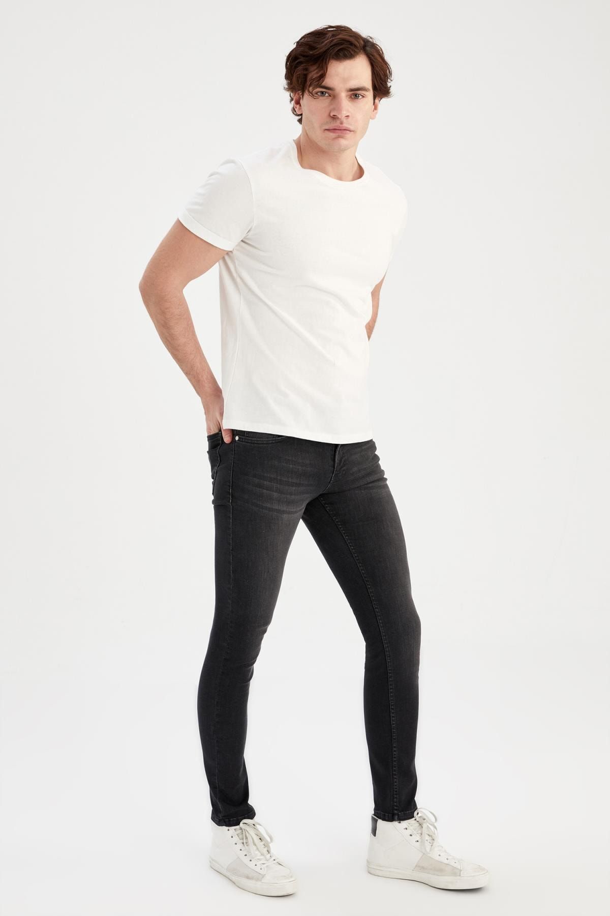 Super Skinny Normal Bel Dar Paça Jean Pantolon