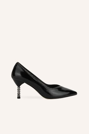Siyah Rugan Topuklu Ayakkabı 27001 635