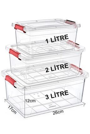 Smart Box Saklama Kabı 3lü Set 1-2-3 Litre TRN-159SET-02