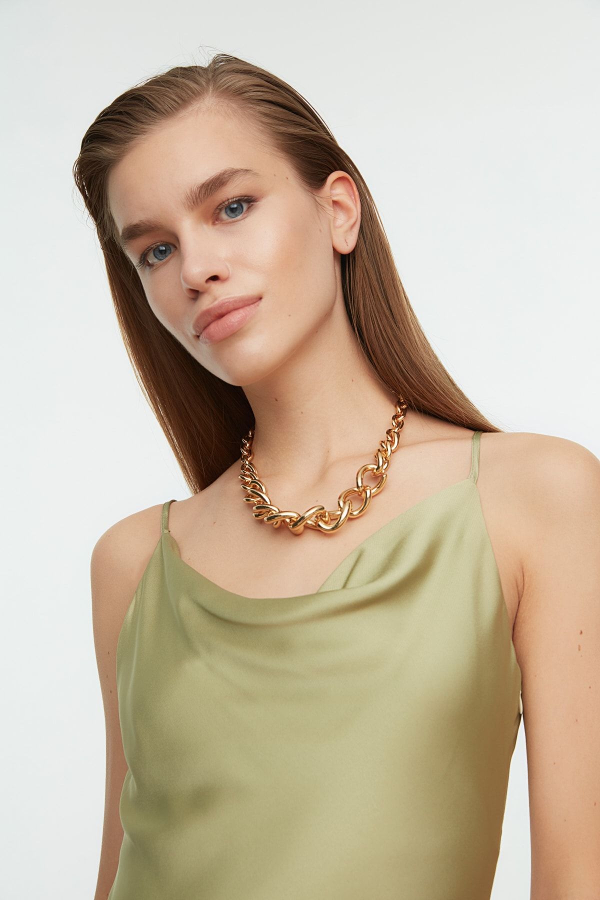 Trendyol Collection-Зелена підкладка Ткані атласні вечірні сукні Вечірні випускні сукні TPRSS19BB0058 5