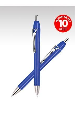 10 Adet Basmalı Mavi Mürekkepli Tükenmez Kalem - Lacivert EGESTA-1024-10