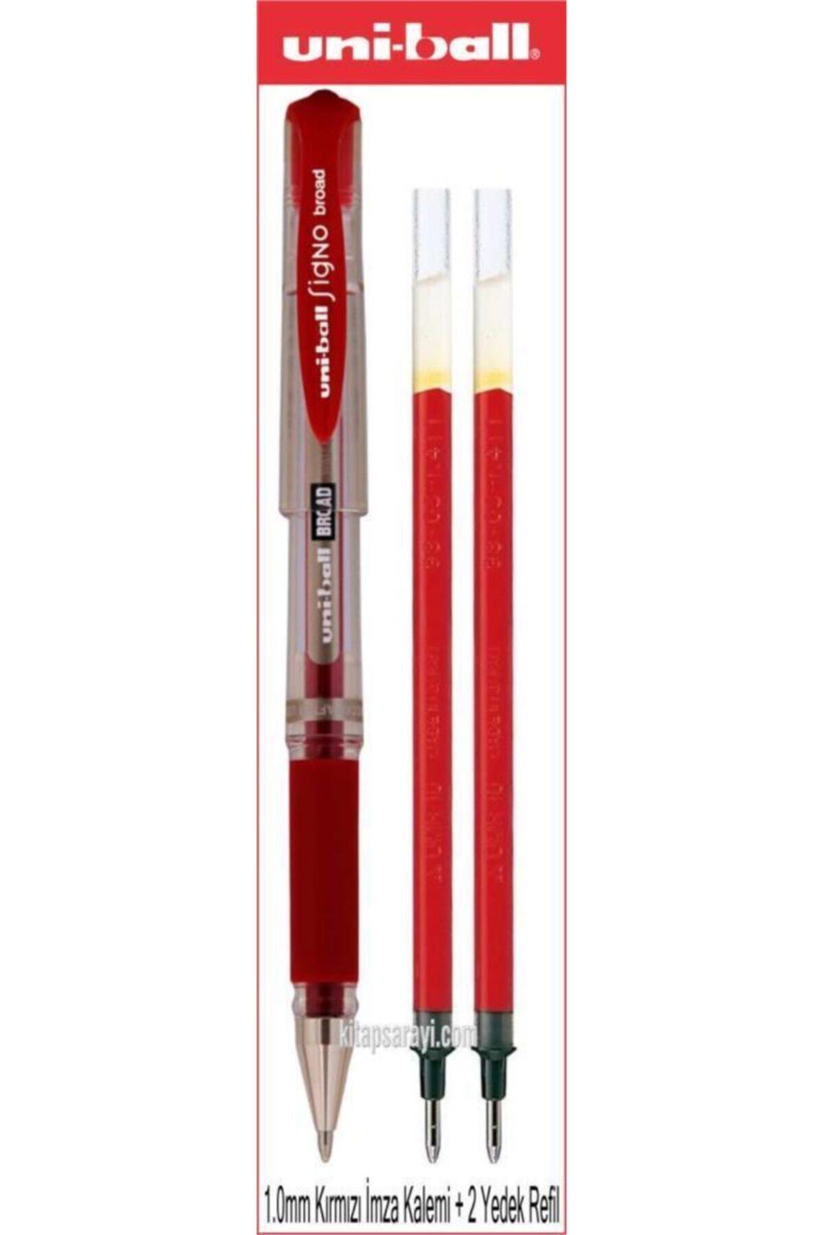 UNİ-BALL Uniball Signo Broad 1.0 Mm Kırmızı Imza Kalemi + 2 Yedek Um-153