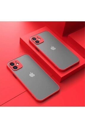 Iphone 11 uyumlu Kılıf Kamera Korumalı Mat Renkli Buzlu Hux Silikon Kırmızı 11Hux