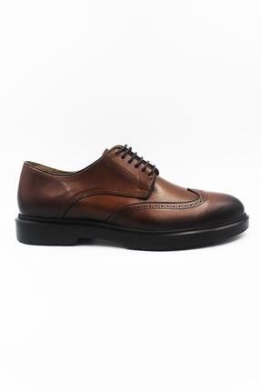 Hakiki Deri Siyah Taba Bağcıklı Erkek Klasik Ayakkabı FRL43407