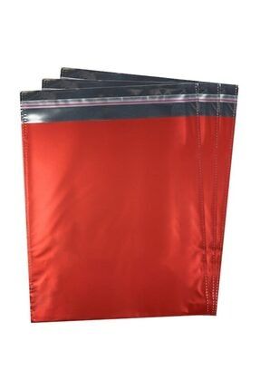 Kırmızı Lüx Metalik Yapışkanlı Hediye Paketi/poşeti Battal Boy (40*60) 5'li a0203