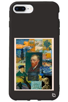 Iphone 7 Plus Siyah Renkli Premium Içi Kadifeli Van Gogh Desenli Silikon Telefon Kılıfı vangogh2_170