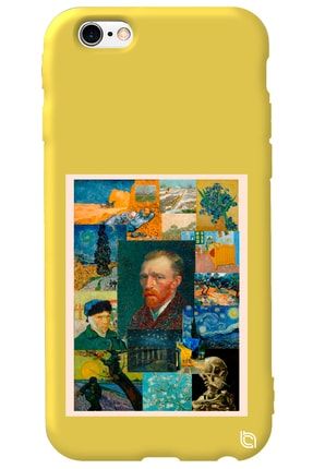 Iphone 6 6s Sarı Renkli Premium Içi Kadifeli Van Gogh Desenli Silikon Telefon Kılıfı vangogh2_166