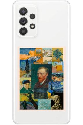 Samsung A72 Van Gogh Desenli Desenli Şeffaf Silikon Telefon Kılıfı vangogh2_182