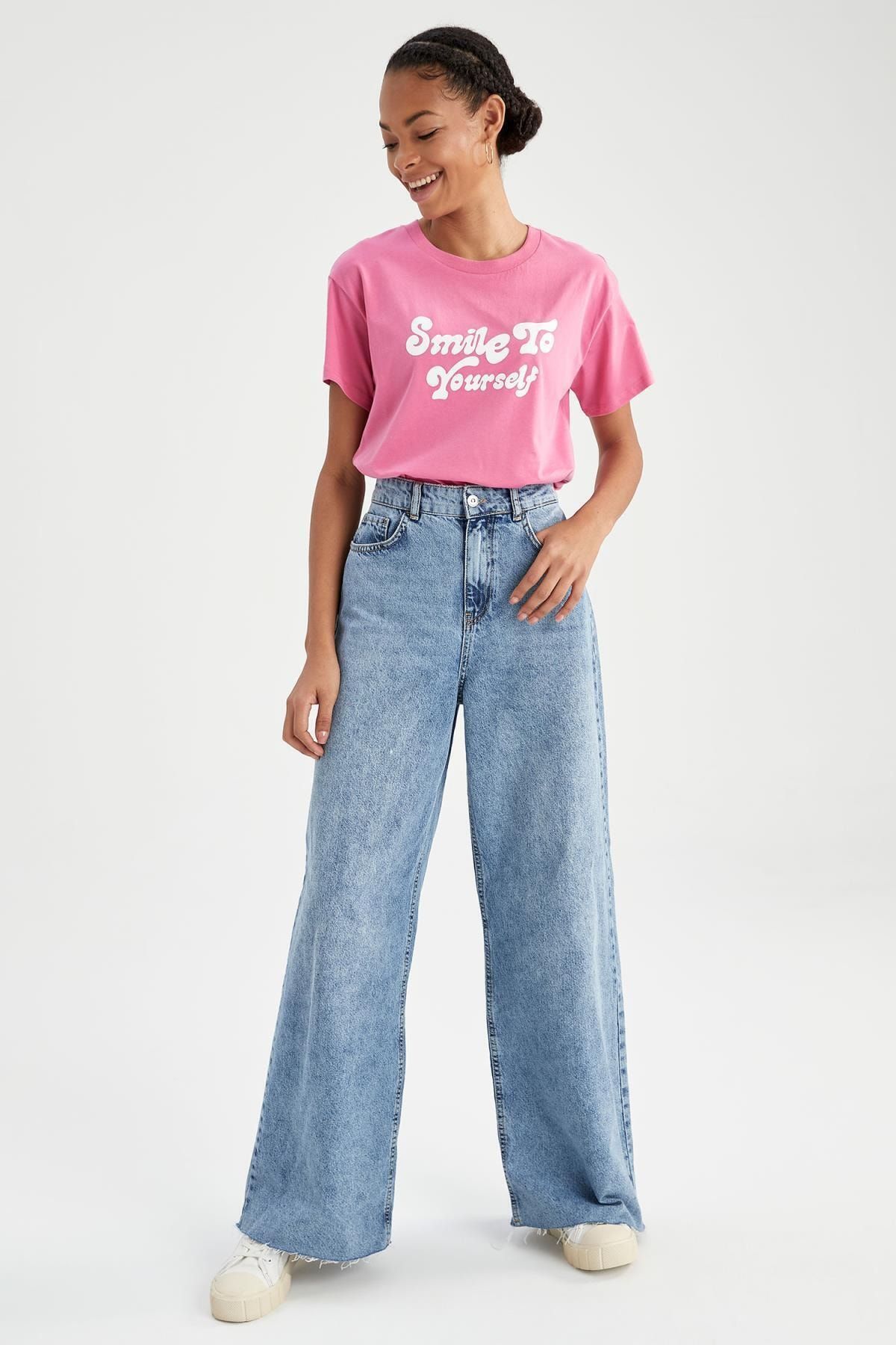 DeFacto T-Shirt Rosa Regular Fit Fast ausverkauft