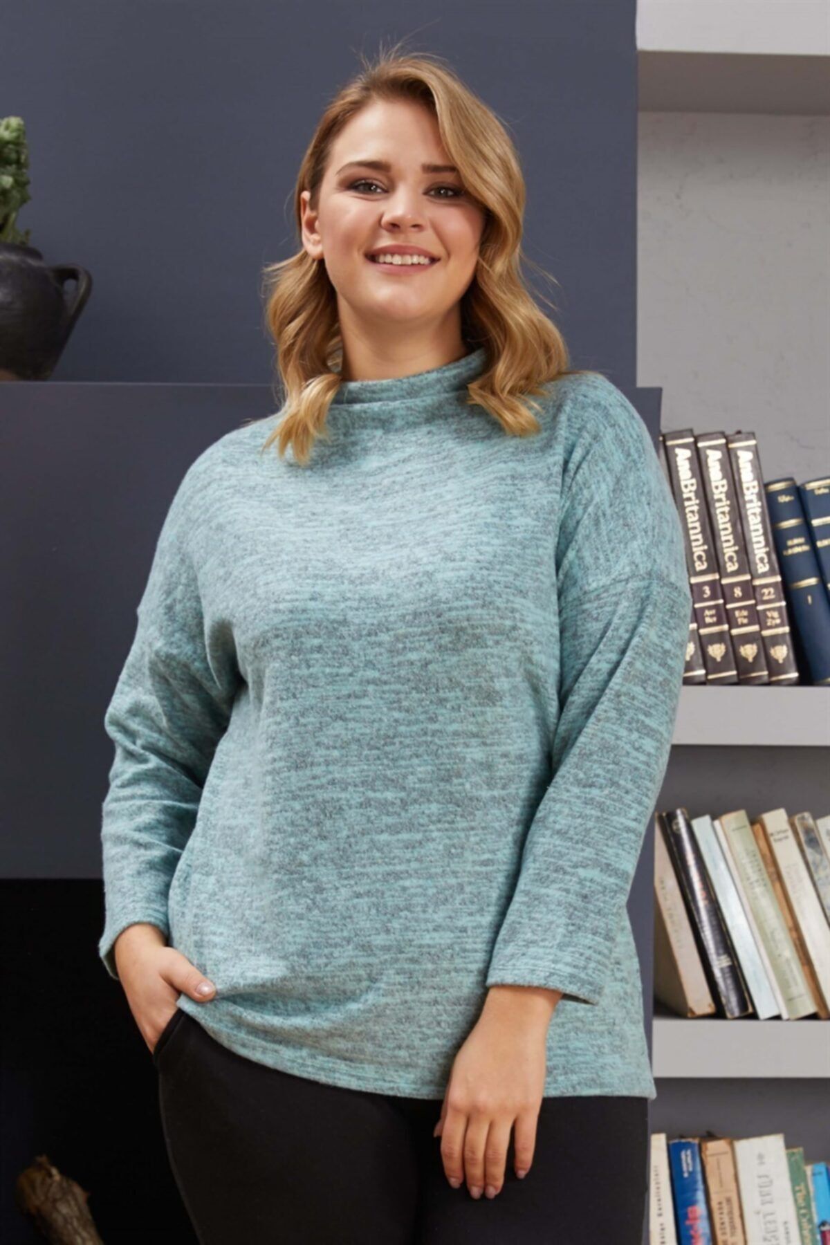 Seamoda-Recycle Soft Sweater-green 3