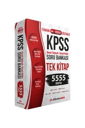 Dijital Hoca 2022 Kpss Genel Yetenek Genel Kültür Tamamı Çözümlü 5555 Soru Bankası Tek Kitap 9786257585255