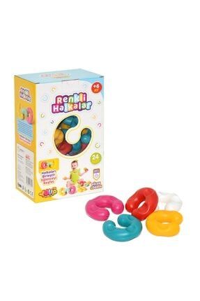 Renkli Halkalar Puzzle Birleştirme Oyunu Eğitici Oyuncaklar 24 Parça 6 Renkli rnklhlklrpzzl
