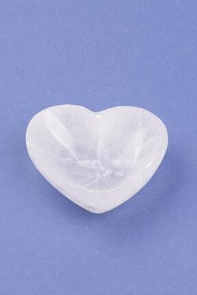 Selenit Doğal Taş Kalp Şeklinde Çanak Kase 10 cm DT-0732