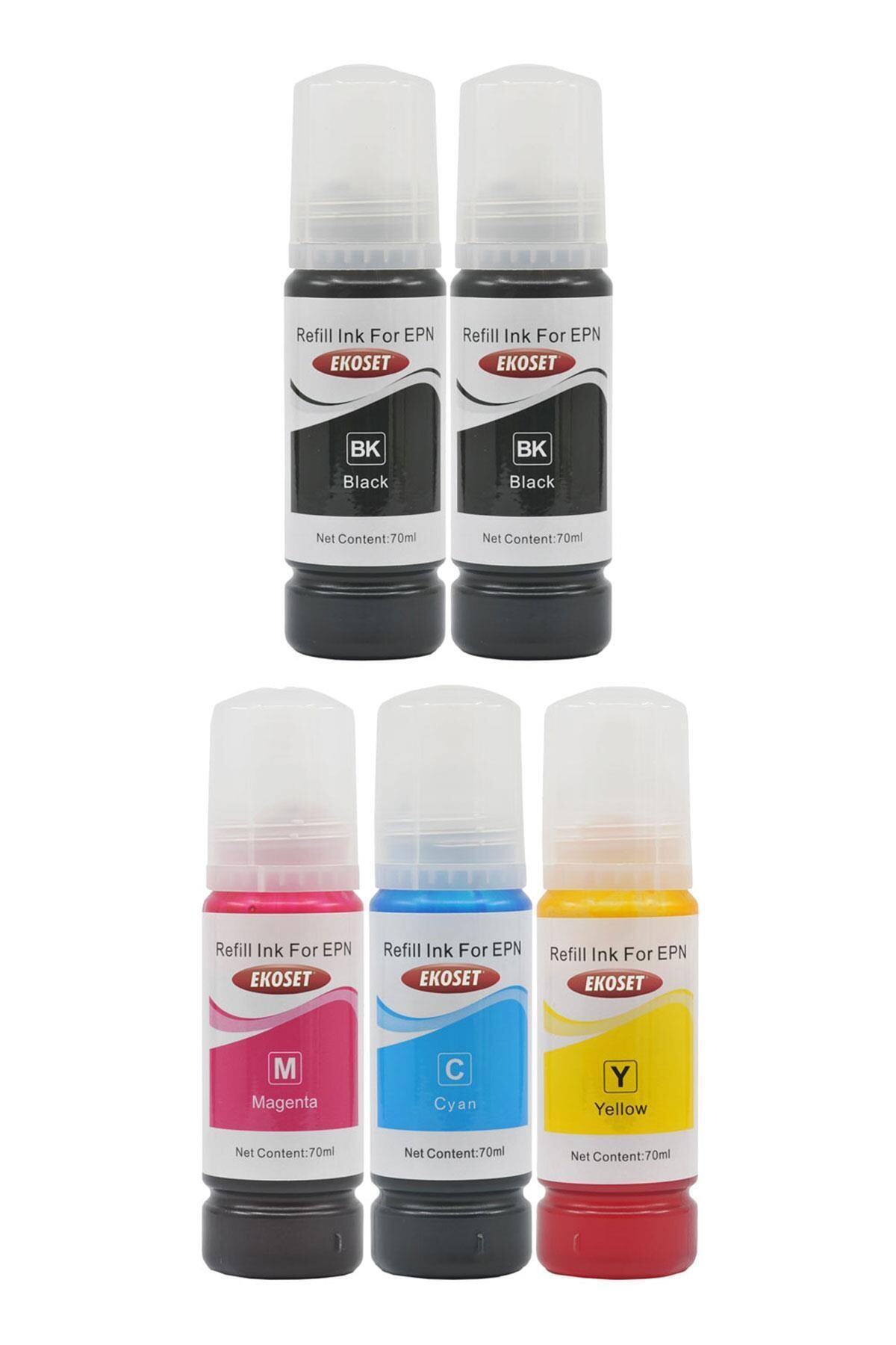 ekoset Epson 103 Ecotank L3250 L3251 L3260 L3266 Uyumlu Muadil Mürekkep 70ml 5 Adet