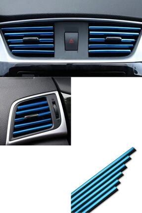 Araç Içi Klima Izgara Hava Çıkış Dekoratif Şeritler Klima Şerit Krom Mavi KromMavi