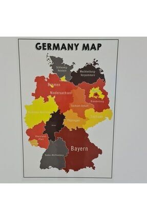 Almanya Haritası Renkli Özel Baskı Statik Kağıt 86954650125124