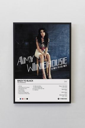 Amy Winehouse Back To Black Albümü Siyah Çerçeveli Spotify Barkodlu Albüm Tablo AMWBTB00001