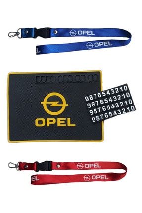 Opel Logolu Torpido Üstü Numaratörlü Kaydırmaz Ped / Oto Ayna Askısı & Anahtarlıklı Ayna Ipi 2'li TUNKP00005