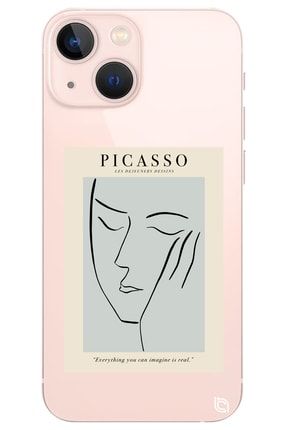 Iphone 13 Picasso Desenli Desenli Şeffaf Silikon Telefon Kılıfı picasso_195