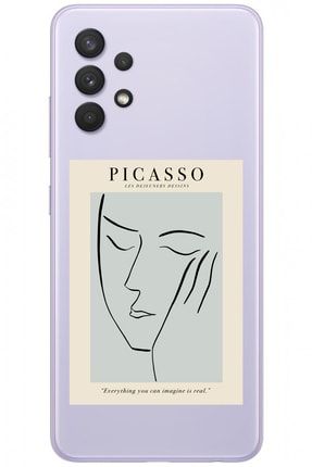 Samsung A32 Picasso Desenli Desenli Şeffaf Silikon Telefon Kılıfı picasso_178