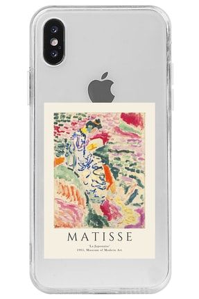 Iphone Xs Matisse Desenli Desenli Şeffaf Silikon Telefon Kılıfı matisse_172