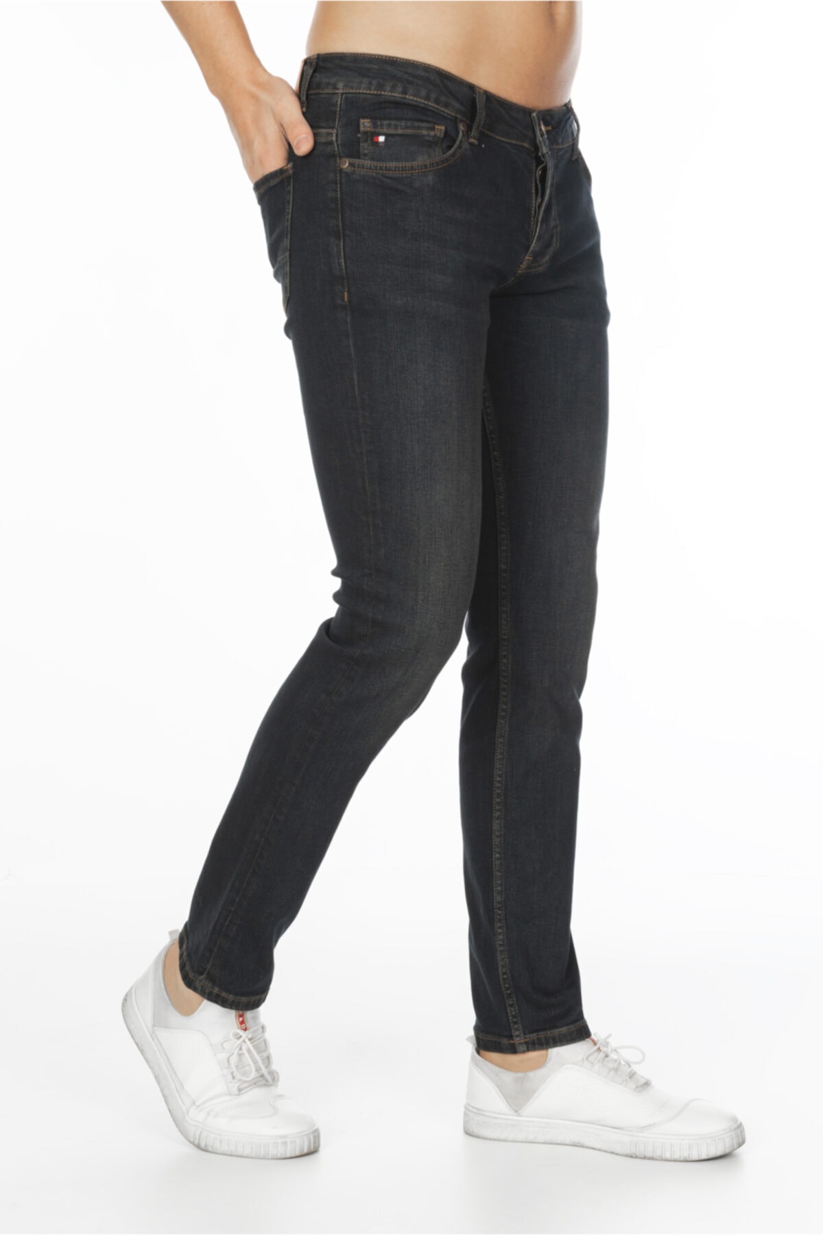 Erkek Koyu Lacivert Kot Pantolon Slim Fit Jean - C300