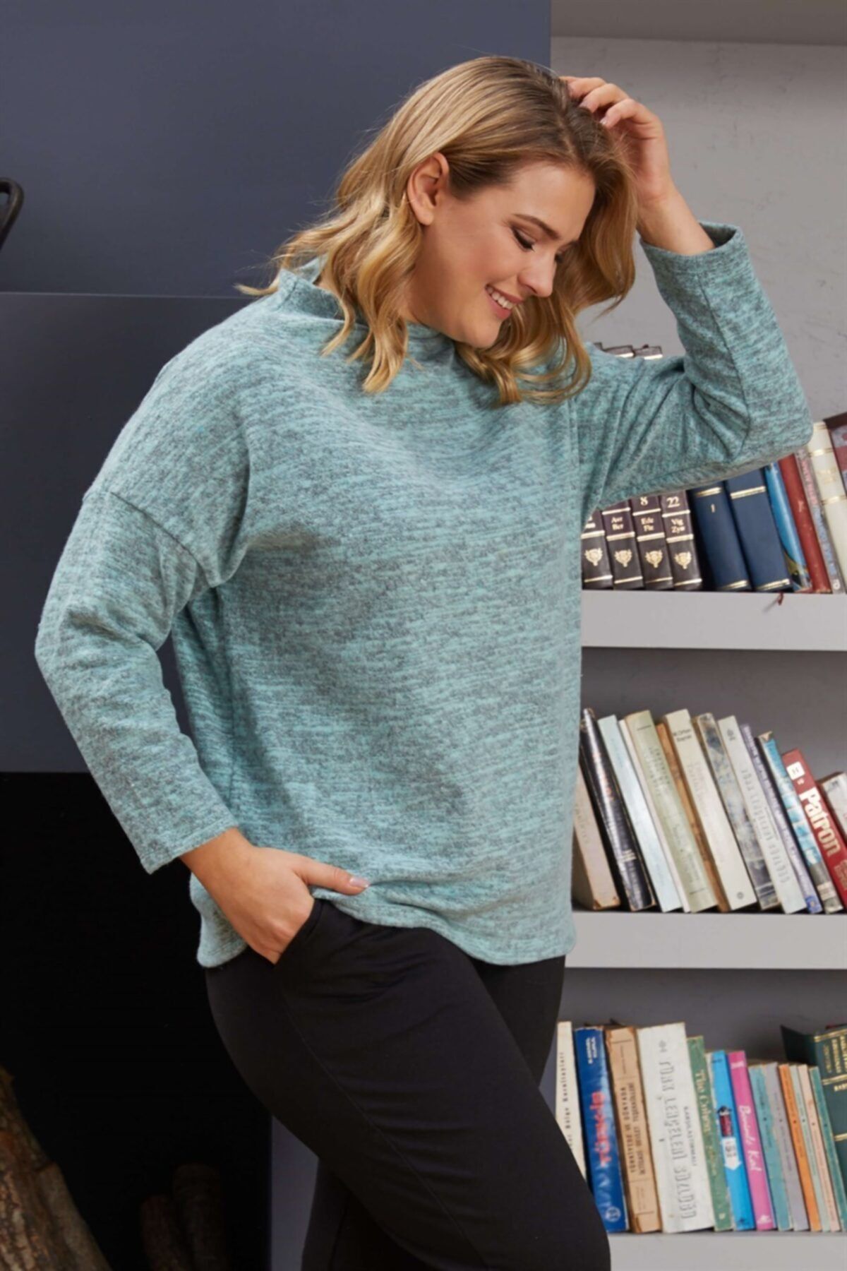 Seamoda-Recycle Soft Sweater-green 2