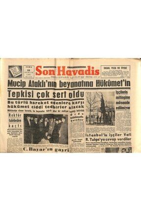 Son Havadis Gazetesi 22 Aralık 1961 - Istanbul'lu Işçiler Vali R. Tulga'ya Cevap Verdiler GZ102033