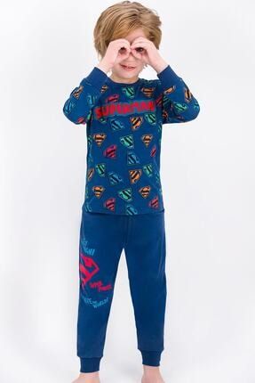 Lisanslı Koyu Indigo Lisanslı Erkek Çocuk Pijama Takımı L1252-C