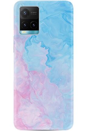 Y33s Kılıf Resimli Desenli Baskılı Silikon Kılıf Pink Blue Abstract 1385 realmey33sy7t5