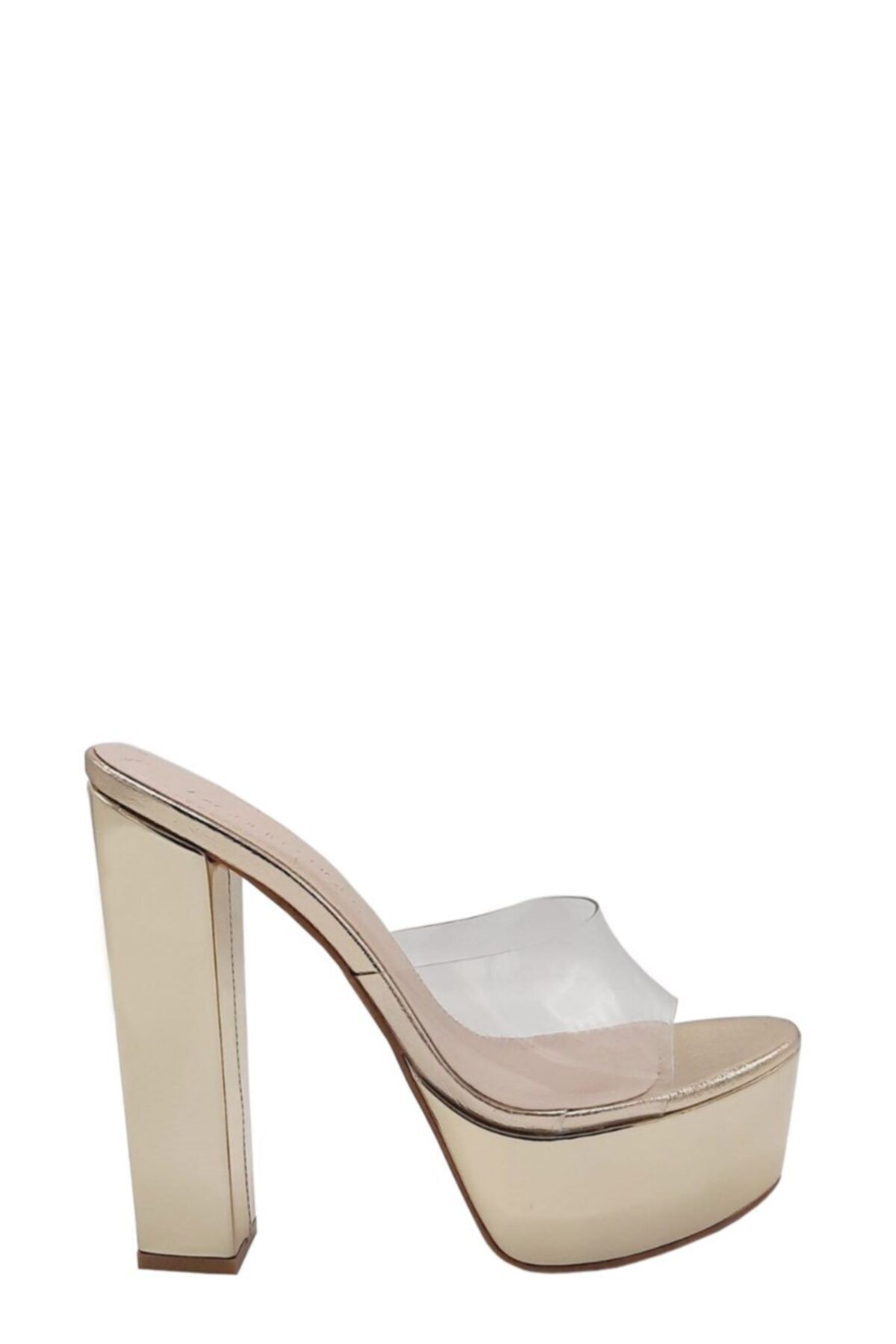 کفش مجلسی زنانه 010 212019 شفاف طلا اورجینال Moulin Shoes