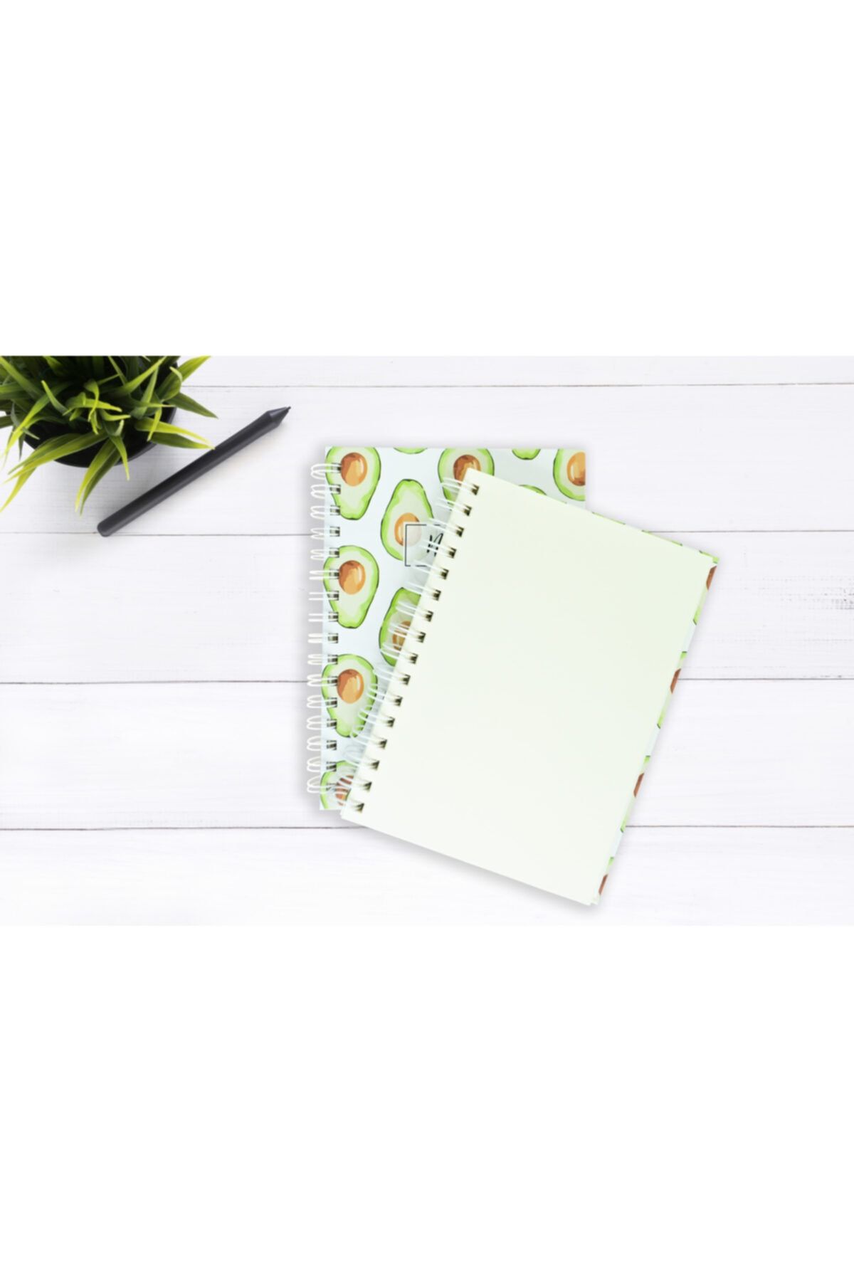 Fark Tanıtım-Avocado Patterned Unlined Spiral Notebook 4