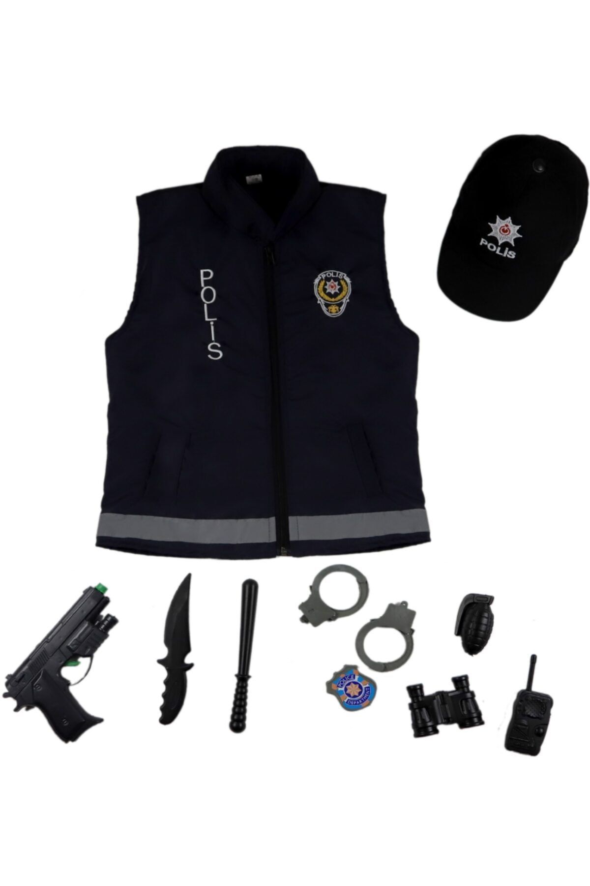 Unisex Lacivert Polis Yeleği Kostümü Çocuk Kıyafeti 1