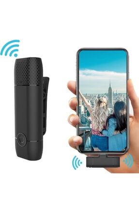Yeni Nesil 2,4 Ghz Iphone Kablosuz 360 Derece Gürültü Engellemeli Evrensel Kablosuz Yaka Mikrofonu E-1