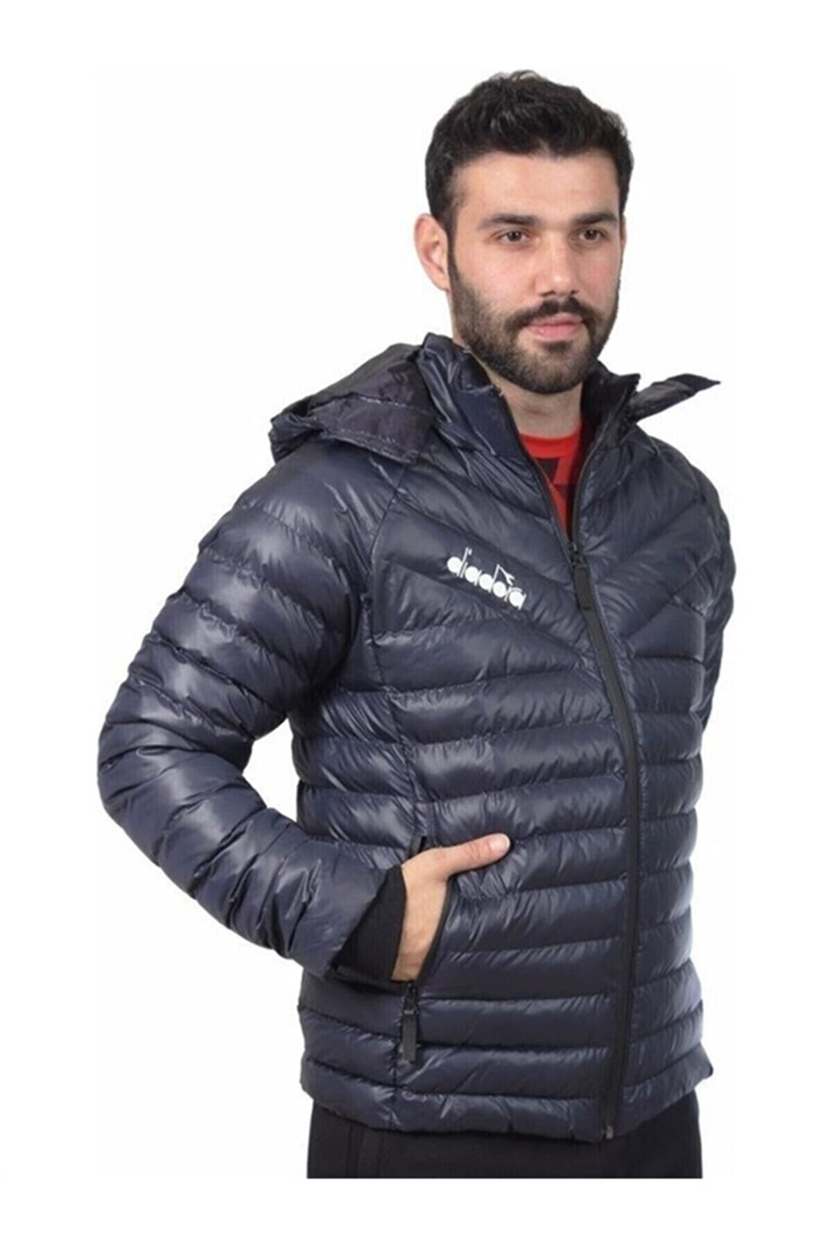 کاپشن مردانه آبی سرمه ای Diadora | DoruLaciMnt اورجینال - تصویر 2