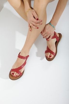 Kırmızı Kadın Sandalet 6391
