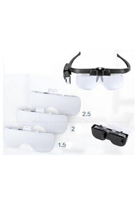 Şarjlı Gözlük Tip Büyüteç Mercek Lup Lensleriyle Taşıma Çantalı 00520