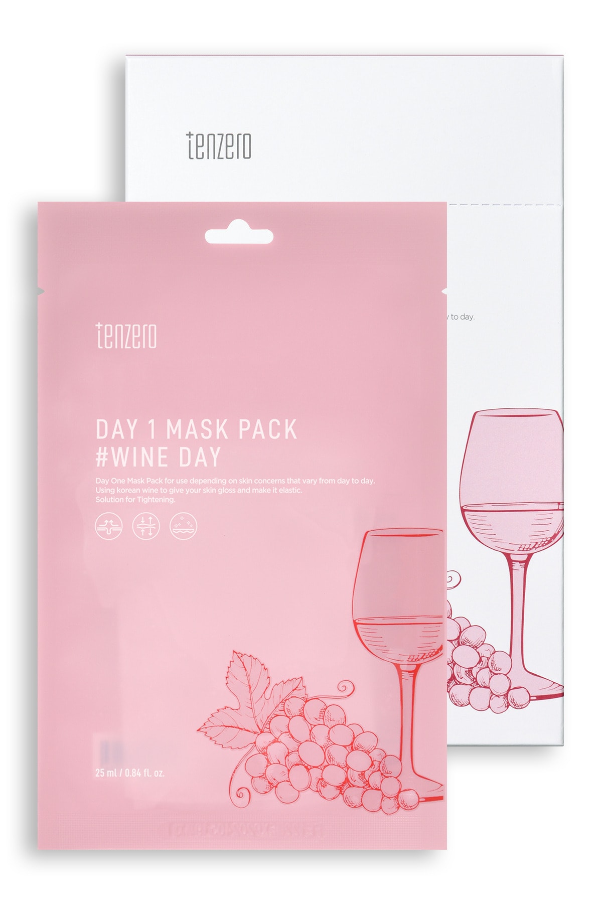 TENZERO Kırmızı Şarap Özlü Nemlendirici Aydınlatıcı Ve Elastikiyet Artırıcı 10 Günlük Maske Seti