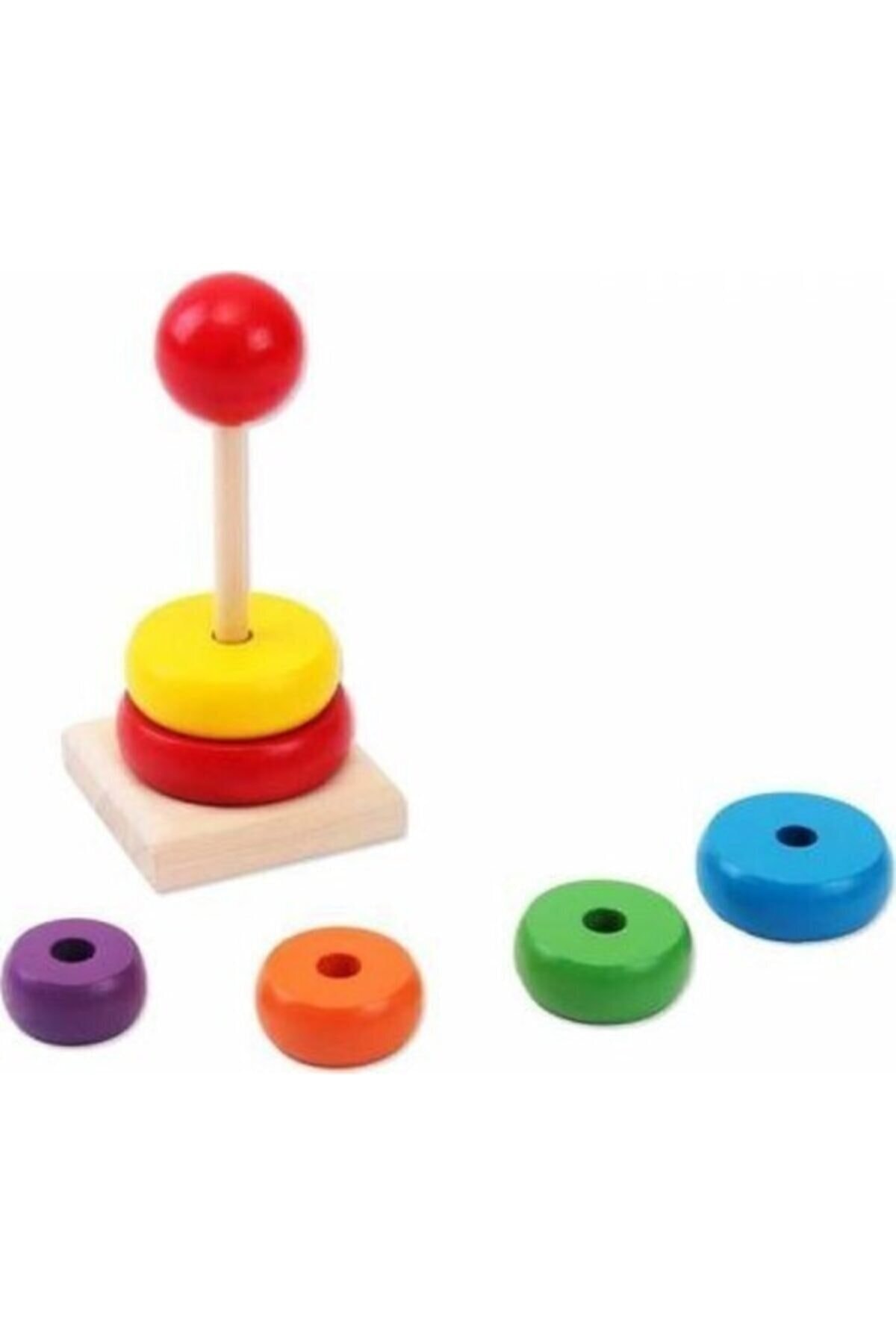 HAMAHA Hyd Oyuncak Ahşap Eğitici Zeka Blok Geometri Şekil Bul Tak+kule 2'li Set fotoğrafı 3 (önizleme)
