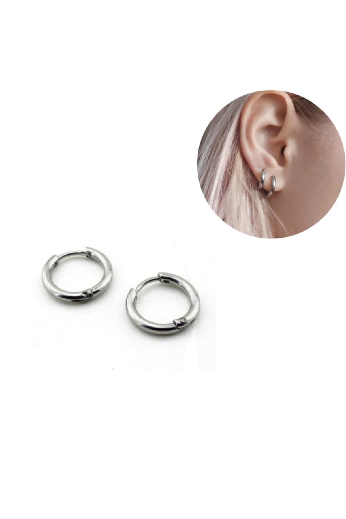 Stainless steel deals earrings hoops