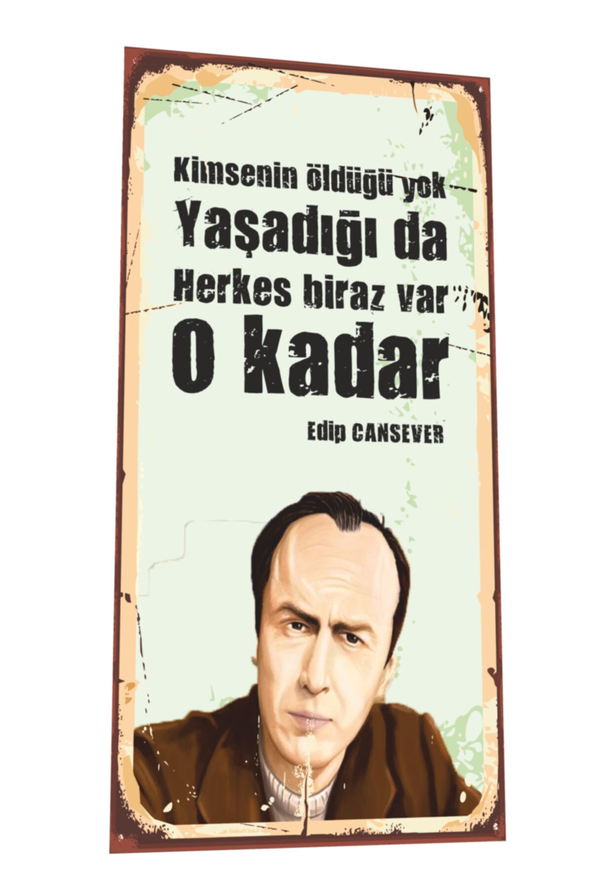 Edip Cansever Mini Retro Wooden Poster