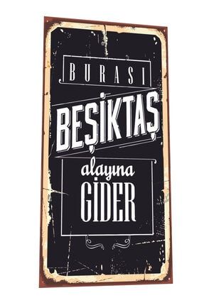 Burası Beşiktaş Alayına Gider Mini Retro Ahşap Poster 3054844171444