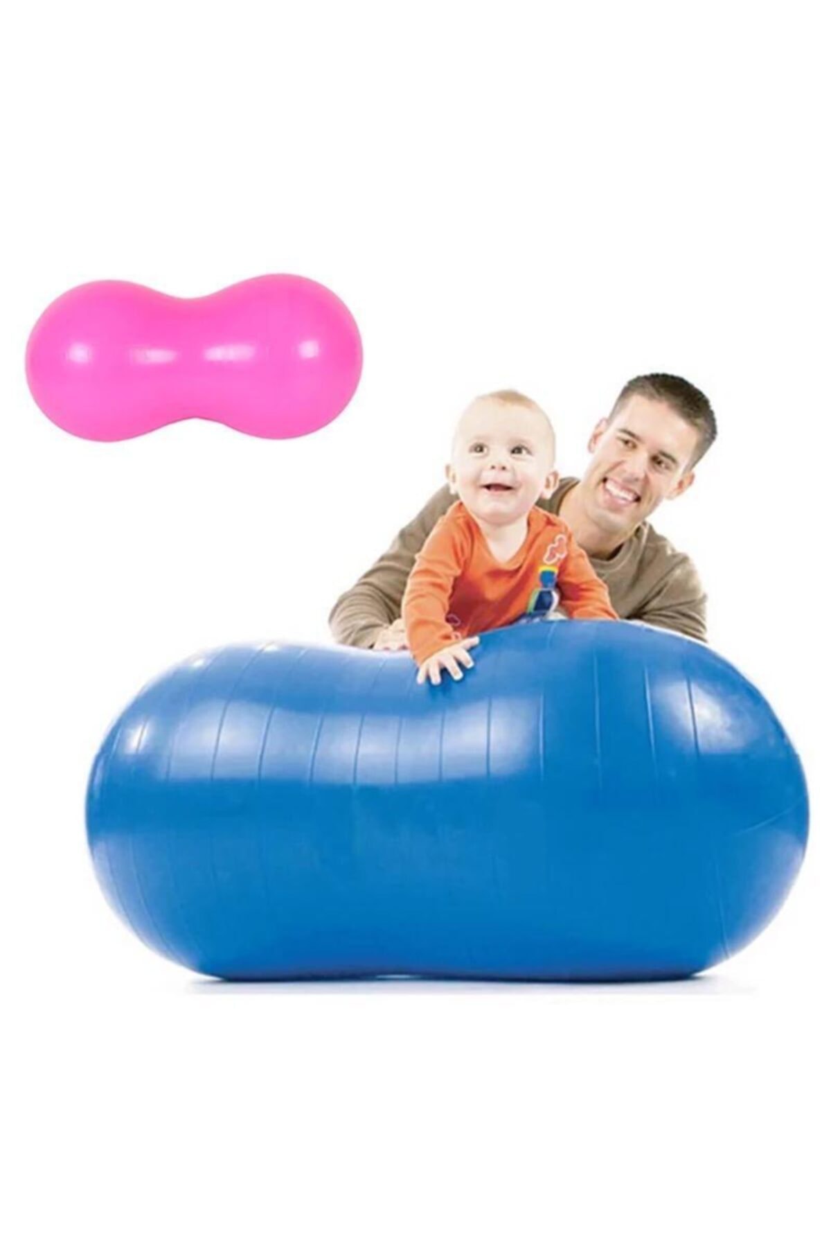 Leyaton Fıstık Şeklinde 90 X 45 cm Mavi Pilates Topu