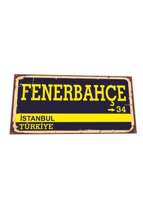 Fenerbahçe Istanbul Sokak Tabelası Mini Retro Ahşap Poster 4388169058137