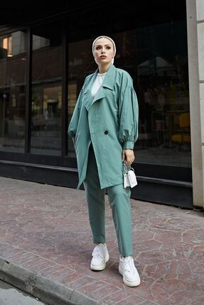 Kadın Ceket-pantolon Ikili Takım Mint 6084-3lü