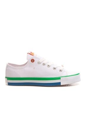 211935 Beyaz Yeşil Beyaz Lacıvert Unısex Ayakkabı BUL-211935